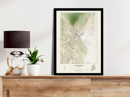 Camden Maine VINTAGE Map Art Print 0325