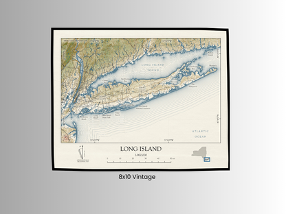 Long Island New York VINTAGE Map Art Print 0325