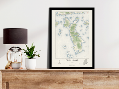 Beals Island Maine VINTAGE Map Art Print