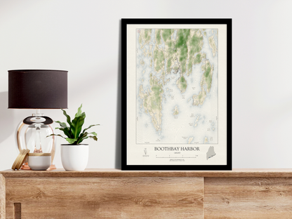 Boothbay Harbor Maine VINTAGE Map Art Print 0325