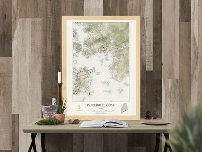 Pepperrell Cove Maine VINTAGE Map Art Print