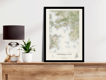 Pepperrell Cove Maine VINTAGE Map Art Print