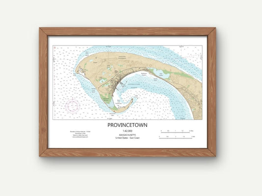 Provincetown Mass Cape Cod CHART Map Art Print 0225