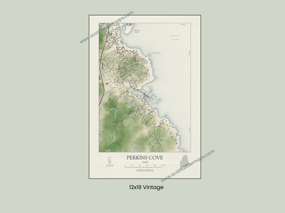 Perkins Cove Maine VINTAGE Map Art Print 0325