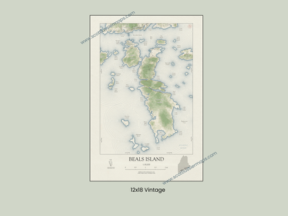 Beals Island Maine VINTAGE Map Art Print
