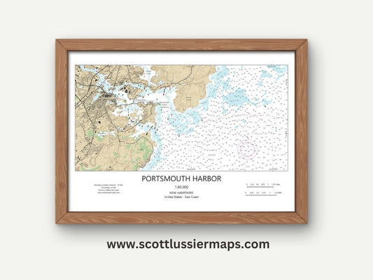 Portsmouth Harbor New Hampshire CHART Map Art Print