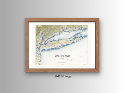 Long Island New York VINTAGE Map Art Print