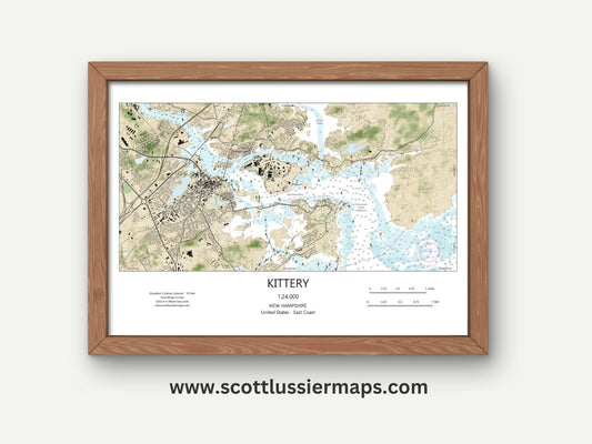 Kittery Maine CHART Map Art Print