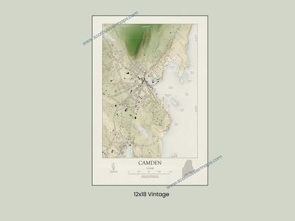 Camden Maine VINTAGE Map Art Print 0325