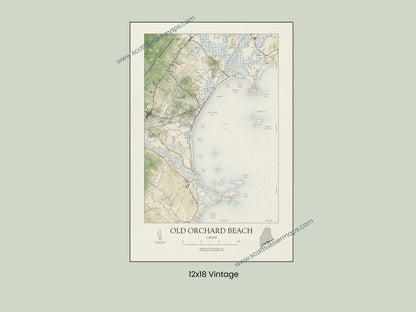 Old Orchard Beach Maine VINTAGE Map Art Print 0225