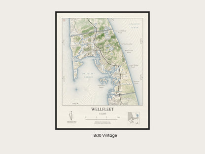 Wellfleet Mass Cape Cod VINTAGE Map Art Print 0225