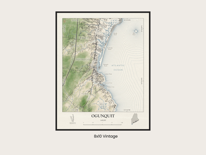 Ogunquit Maine VINTAGE Map Art Print 0225