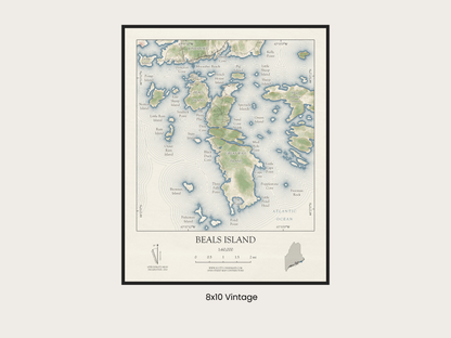 Beals Island Maine VINTAGE Map Art Print