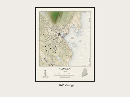 Camden Maine VINTAGE Map Art Print 0325