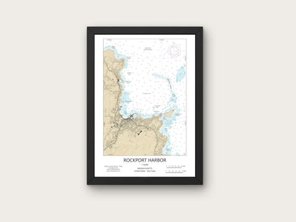 Rockport Harbor Massachusetts CHART Map Art Print 0225