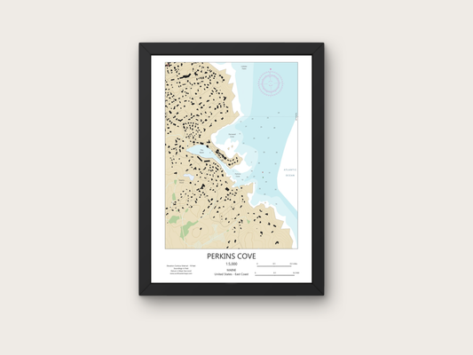 Perkins Cove Maine CHART Map Art Print 0325