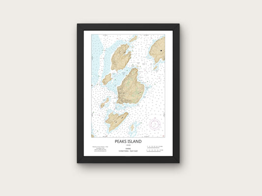 Peaks Island Maine CHART Map Art Print 0225