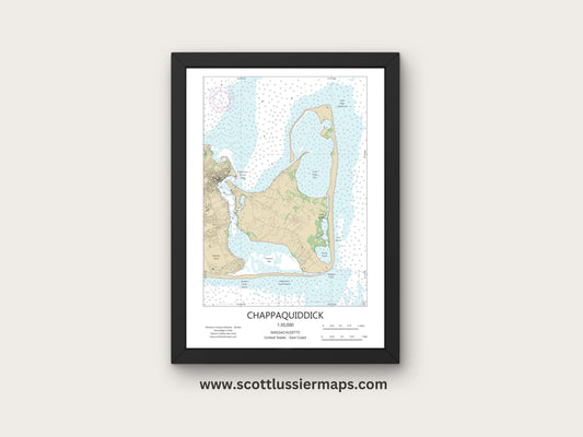 Chappaquiddick Martha’s Vineyard Massachusetts Cape Cod CHART Map Art Print