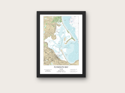 Plymouth Bay Massachusetts CHART Map Art Print 0325