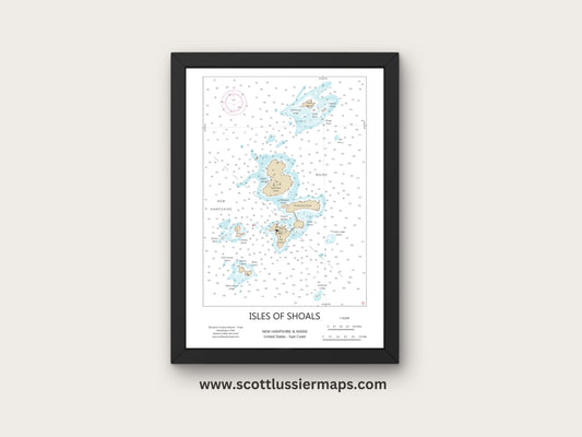 Isles of Shoals New Hampshire CHART Map Art Print