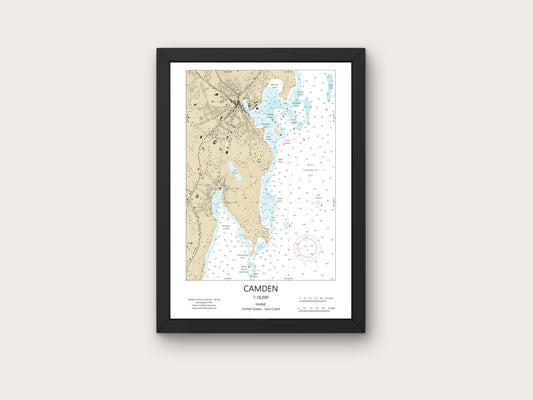 Camden Maine CHART Map Art Print 0225