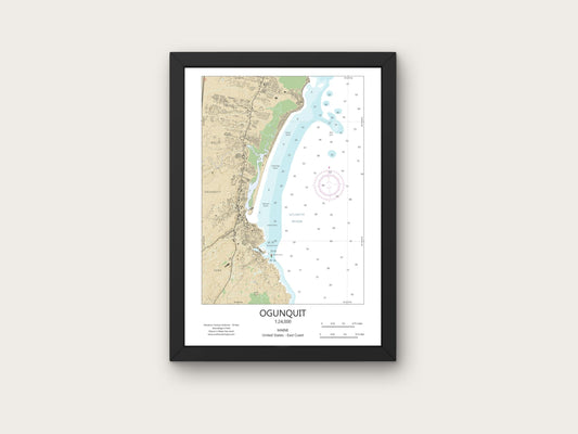 Ogunquit Maine CHART Map Art Print 0225