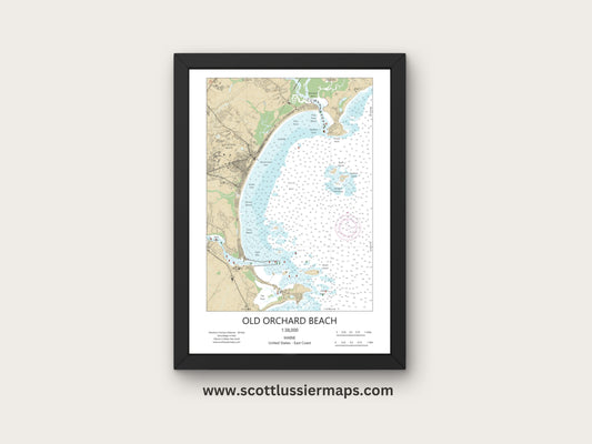 Old Orchard Beach Maine CHART Map Art Print 0225