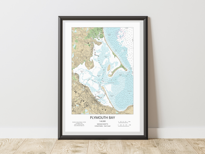Plymouth Bay Massachusetts CHART Map Art Print 0325