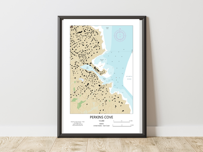 Perkins Cove Maine CHART Map Art Print 0325