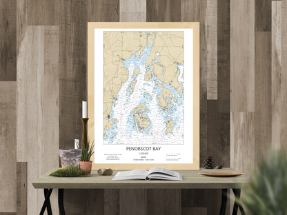 Penobscot Bay Maine CHART Map Art Print
