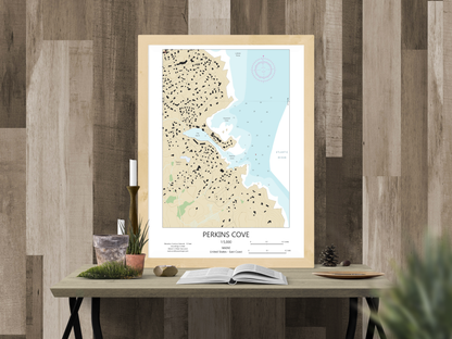 Perkins Cove Maine CHART Map Art Print 0325