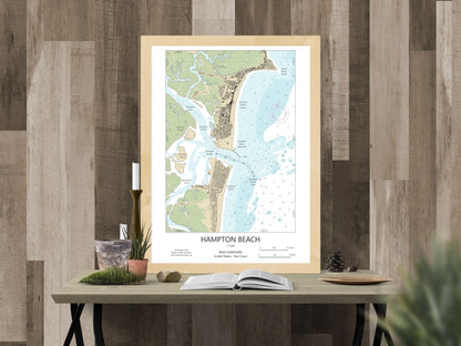 Hampton Beach New Hampshire COASTAL Map Art Print 0225