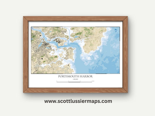 Portsmouth Harbor New Hampshire COASTAL Map Art Print