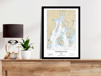 Penobscot Bay Maine CHART Map Art Print