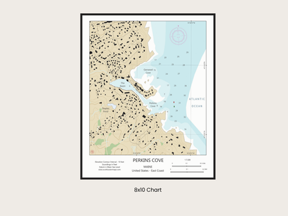 Perkins Cove Maine CHART Map Art Print 0325