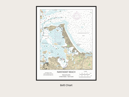 Nantasket Beach Massachusetts CHART Map Art Print 0325