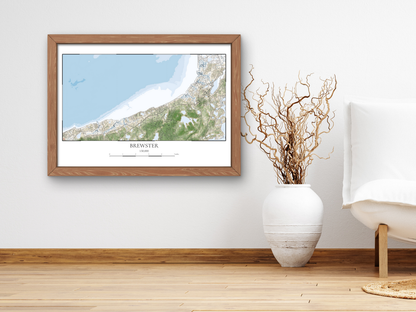 Brewster Cape Cod MA Map Art Print Coastal Style