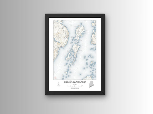 Isleboro Maine NAUTICAL Map Art Print 0225