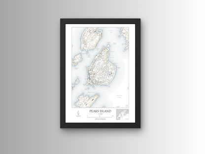 Peaks Island Maine NAUTICAL Map Art Print 0325