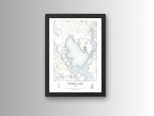 Ossipee Lake New Hampshire NAUTICAL Map Art Print 0225