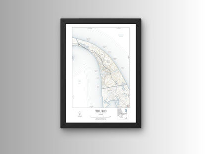 Truro Mass Cape Cod NAUTICAL Map Art Print 0225