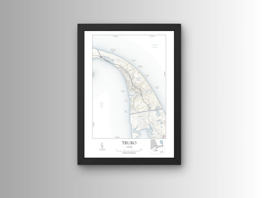 Truro Mass Cape Cod NAUTICAL Map Art Print 0225