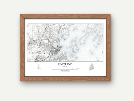 Portland Maine NAUTICAL Map Art Print 0225