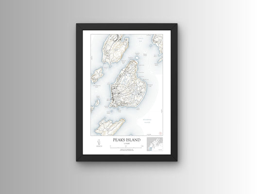 Peaks Island Maine NAUTICAL Map Art Print 0225