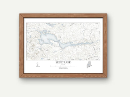 Sebec Lake Maine NAUTICAL Map Art Print 0225