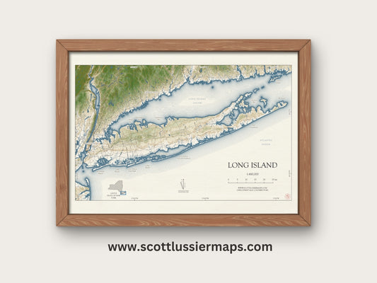 Long Island New York VINTAGE Map Art Print