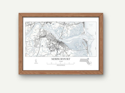 Newburyport Massachusetts NAUTICAL Map Art Print 0225