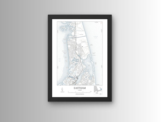 Eastham Massachusetts Cape Cod NAUTICAL Map Art Print 0225