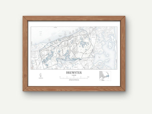 Brewster Massachusetts Cape Cod NAUTICAL Map Art Print 0225