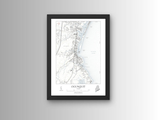 Ogunquit Maine NAUTICAL Map Art Print 0225